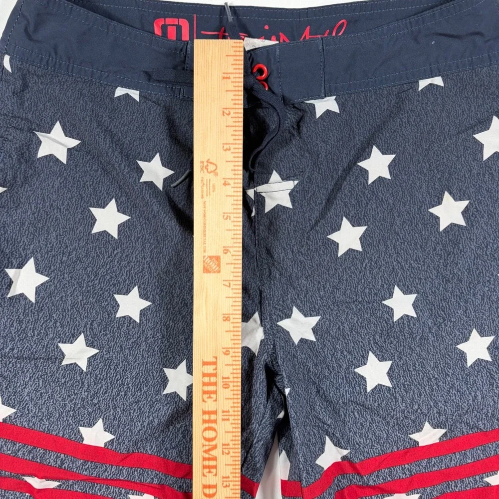 Travis Mathew Board Shorts Mens 30 Stars and Stripes Patriotic Navy Red White